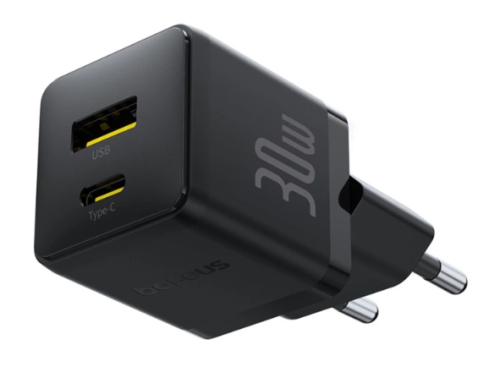 Carregador Baseus Palm Fast Charger C+U 30W Eu Cluster Black