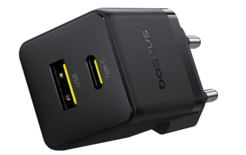 Carregador Baseus Palm Fast Charger C+U 30W Eu Cluster Black