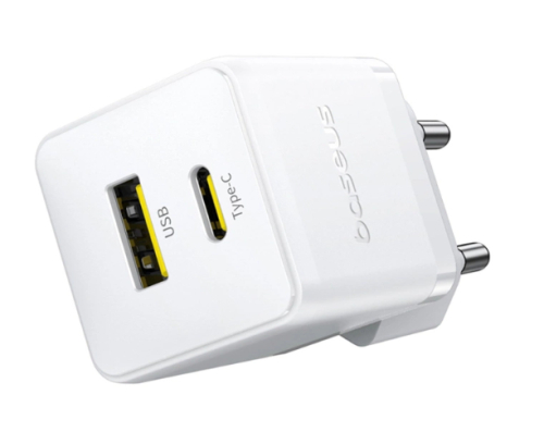 Carregador Baseus Palm Fast Charger C+U 30W Eu Moon White