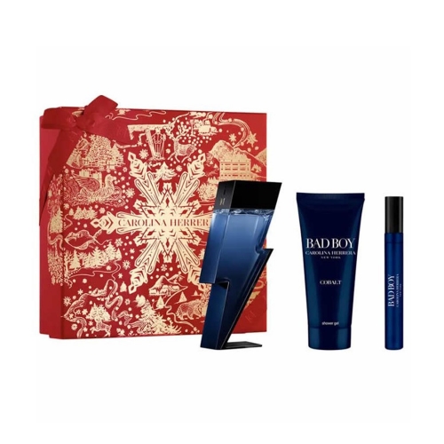Carolina Herrera Bad Boy Cobalt Eau De Perfume Spray 100ml Set 3 Peças