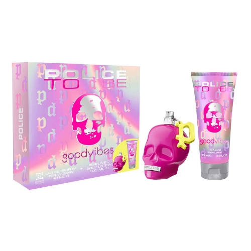 POLICE TO BE GOODVIBES EAU DE PARFUM FOR WOMAN 40ML VAPORIZADOR + LOCION CORPORAL PERFUMADA 100ML