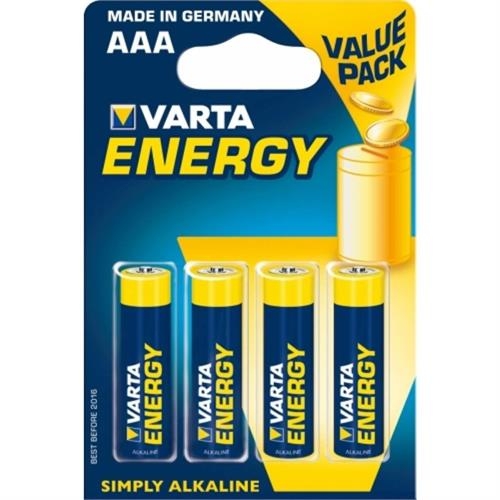 VARTA PILHAS ALCALINAS ENERGY 4103 - LR03 AAA BLISTER 4 UND