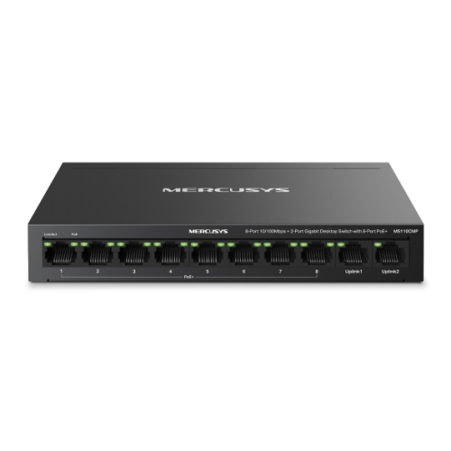 TP-LINK 8-Port 10/100Mbps + 2-Port Gigabit Desktop Switch with 8-Port PoE+