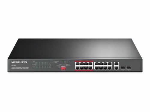 TP-LINK 16-Port 10/100Mbps + 2-Port Gigabit Rackmount Switch with 16-Port PoE+
