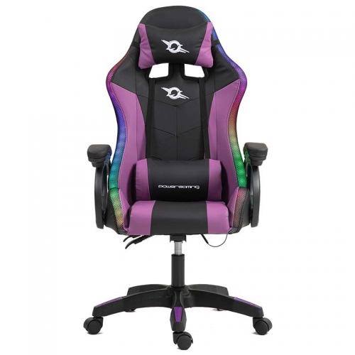 Cadeira PowerGaming LED RGB PRETA+LILÁS