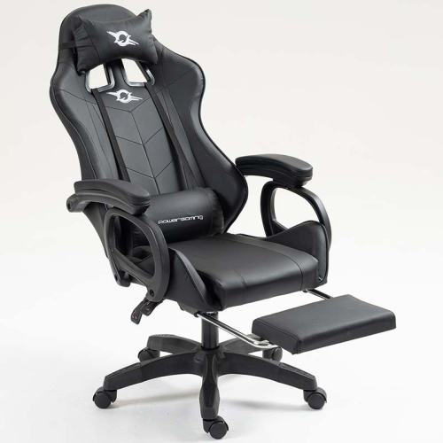 Cadeira PowerGaming 7 PONTOS DE MASSAGEM E APOIO PARA OS PÉS Preto
