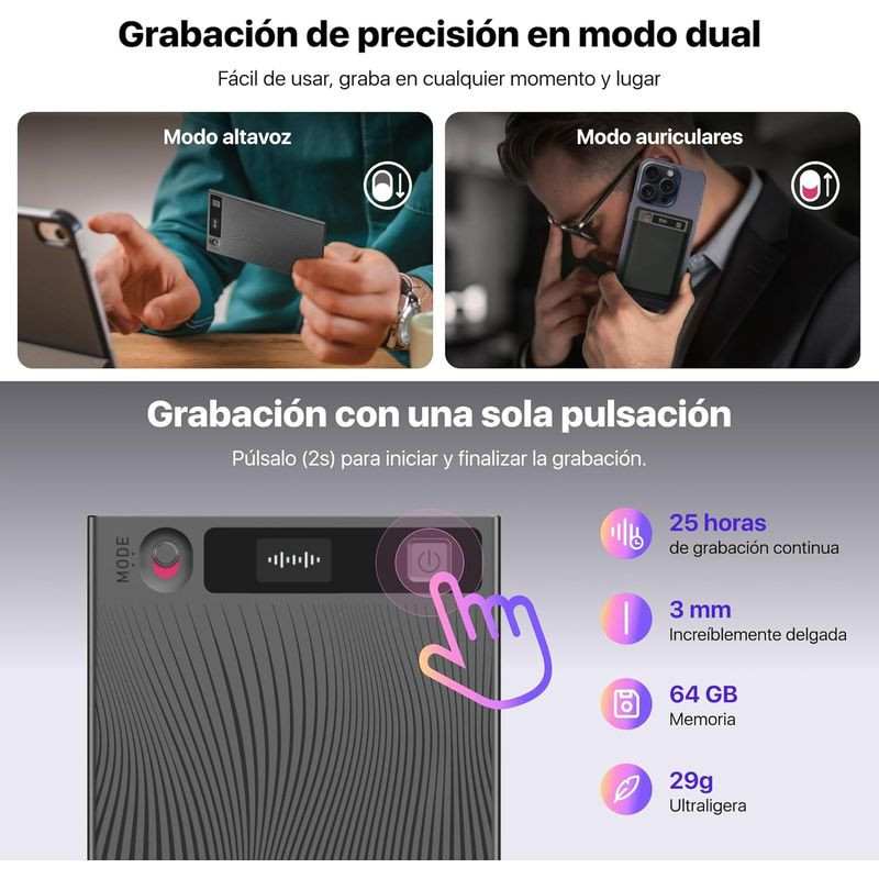 Mobvoi TicNote AI - Gravador de voz