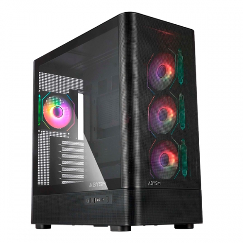 ABYSM GAMING CAIXA ATX DANUBE SAVA H500 II AIR TEMP GLASS ARGB BLACK