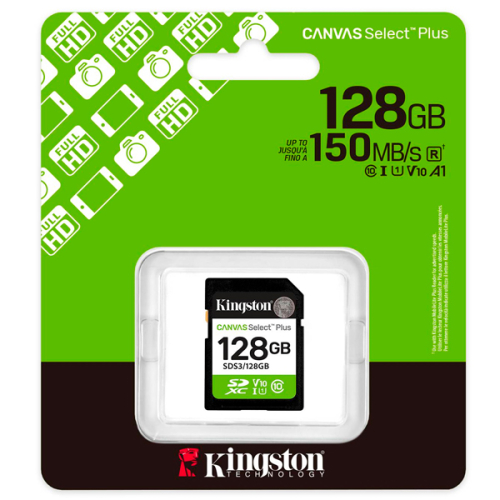 KINGSTON SDCARD 128GB SDXC CANVAS SELECT PLUS GEN3 150MB/s