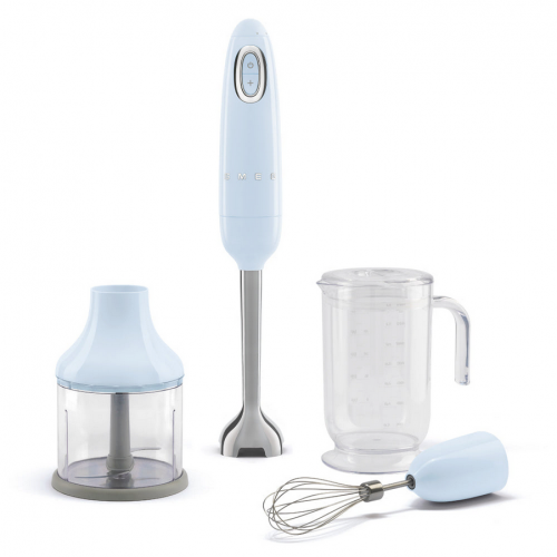 SMEG HAND BLENDER WITH ACCESORIES 50' STYLE BLUE PASTEL