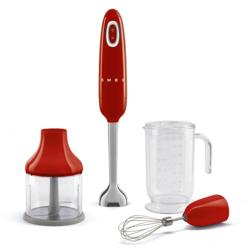 SMEG HAND BLENDER WITH ACCESORIES 50´s STYLE RED