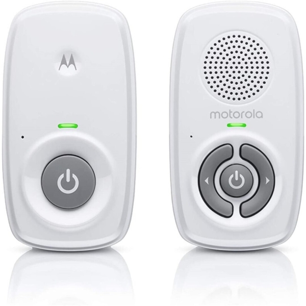 Monitor de áudio para bebé Motorola Nursery AM21 - Alcance até 300 m em ambientes exteriores e 50 m em ambientes interiores - Ligação DECT - Branco
