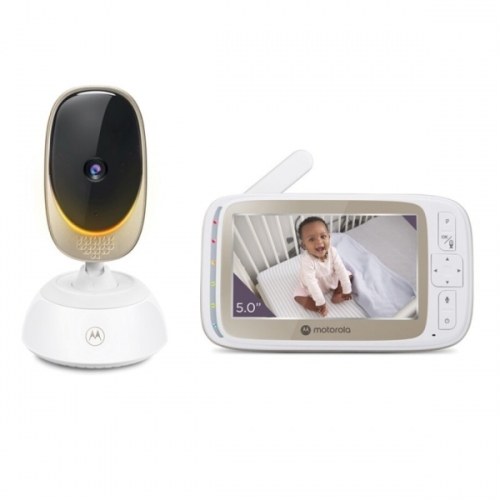 Motorola Nursery VM85 Connect Babyphone com Câmara - Visão Noturna - Ligação Wi-Fi - Ecrã de 5"- Sensor de Temperatura - Branco
