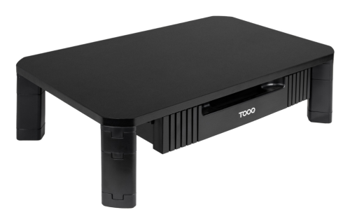 Suporte para monitor ou portátil Tooq TQMMPD02 - Gaveta de grande capacidade - Preto