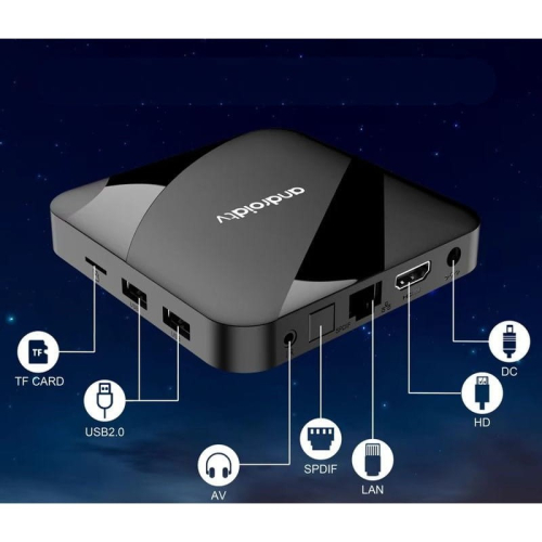 TV98 ATV W2 8K S905W2 4GB/32GB Dual Wifi Android 14 Preto - Android TV