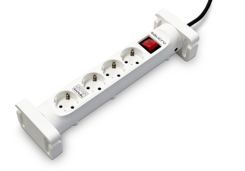 Régua de tomadas Salicru SPS SAFE 4S,protetores elétricos ativos de última geração - 4 tomadas Schuko - Branco