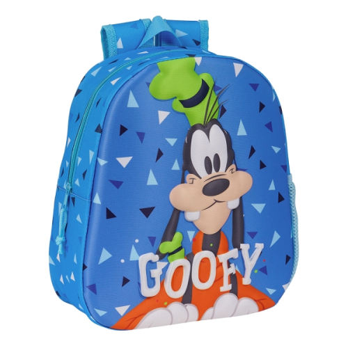 Safta Goofe Mochila 3D de 8.64L - Porta-Garrafas - Cartão de Identificação Pessoal - Ombreiras Acolchoadas - 27x33x10cm - Azul
