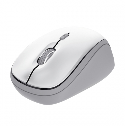 Rato sem fios Bluetooth Trust Ivy+ 1600 dpi - 3 botões - Uso ambidestro - Compatível com 3 dispositivos - Branco