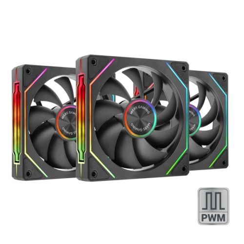 Kit com 3 ventoinhas de 120 mm Mars Gaming MF-LINKFINITYKIT2 - Iluminação ARGB Infinity Mirror