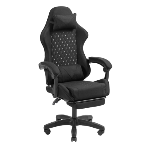 Cadeira Mars Gaming MGC-X em Tecido - Apoio para os Pés Extensível - Almofadas Lombar e Cervical - 660x540x1250mm - Tecido Respirável - PRETA