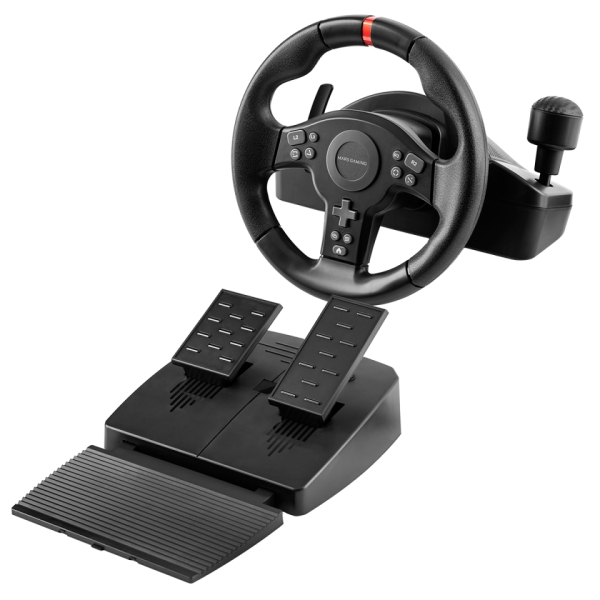 Conjunto de volante e pedais de corrida XL Mars Gaming MWH-RSXONE 270º Preto