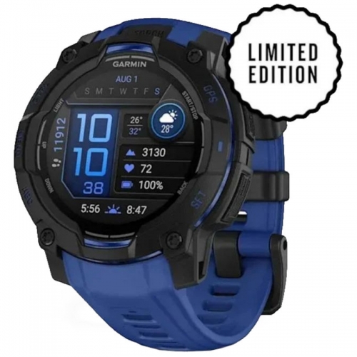 Garmin Instinct 3 AMOLED 45 mm Preto com Correia Azul