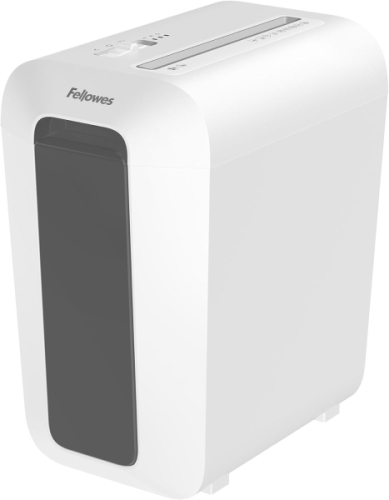 Fellowes LX65 Triturador de Papel Portátil com Corte de Partículas P-4 - Tritura até 10 Folhas - Cesto de 22L - Branco