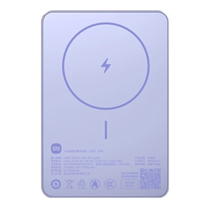 Xiaomi Super Slim Magnetic Power Bank 5000 mAh 22,5W Roxo