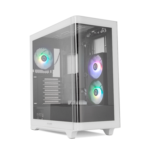 CAIXA NOX HUMMER ETHER ATX SEMITORRE CRISTAL CURVO PRETO/BRANCO