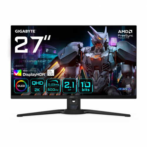 MONITOR GAMING GIGABYTE G27QQ5P 27"2560x1440 QHD500Hz OLED KVM G-SYNC FreeSync