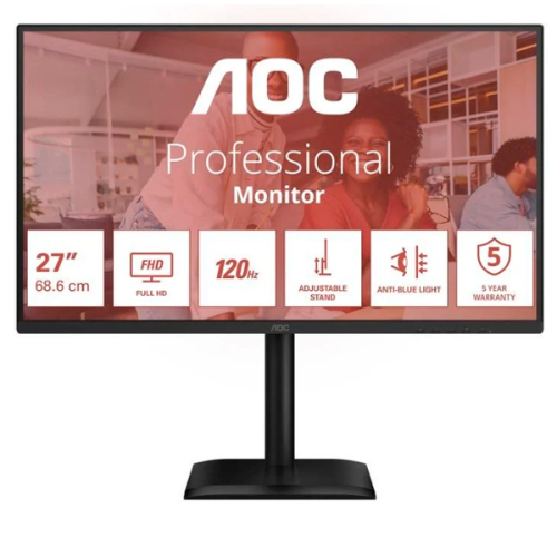 MONITOR AOC IPS 27"FHD 120HZ HDMI DP USB-C COLUNAS HAS PIVOT 27E4CV