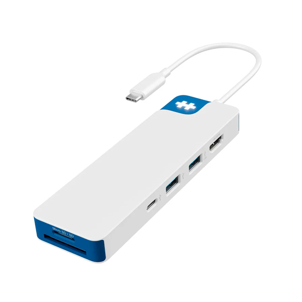 HYPER DOCK 4K DRIVEFLEX 1xHDMI 1xUSB-C 2xUSBA3 1x3.5 BRANCO CR PD100W LOGO C/LED