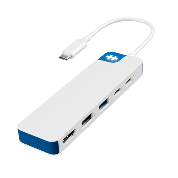 HYPER DOCK 4K DRIVEFLEX 1xHDMI 2xUSB-C 2xUSBA3 BRANCO PD100W LOGO C/LED
