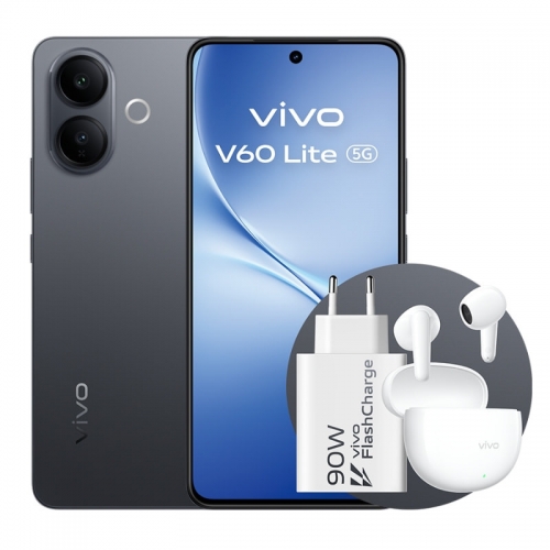 Vivo V60 Lite 5G 8GB/256GB Preto com Auriculares Buds e Carregador 90 W