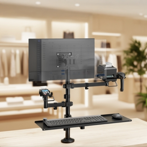 Suporte de mesa para POS/Impressora/Duas telas de 17"a 32"/Terminal/Scanner/Teclado
