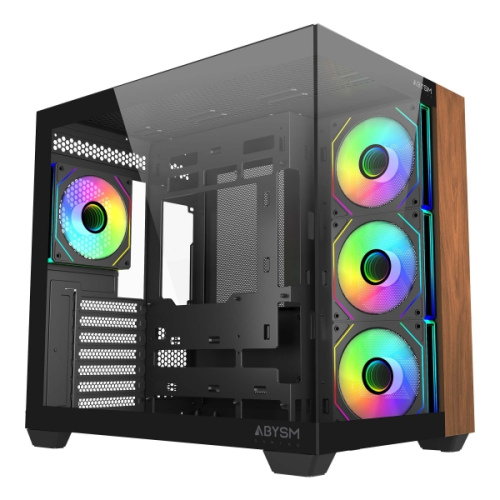 Caixa Torre Abysm Danube Sava Nature 285B Preto ARGB ATX,ITX e Micro ATX