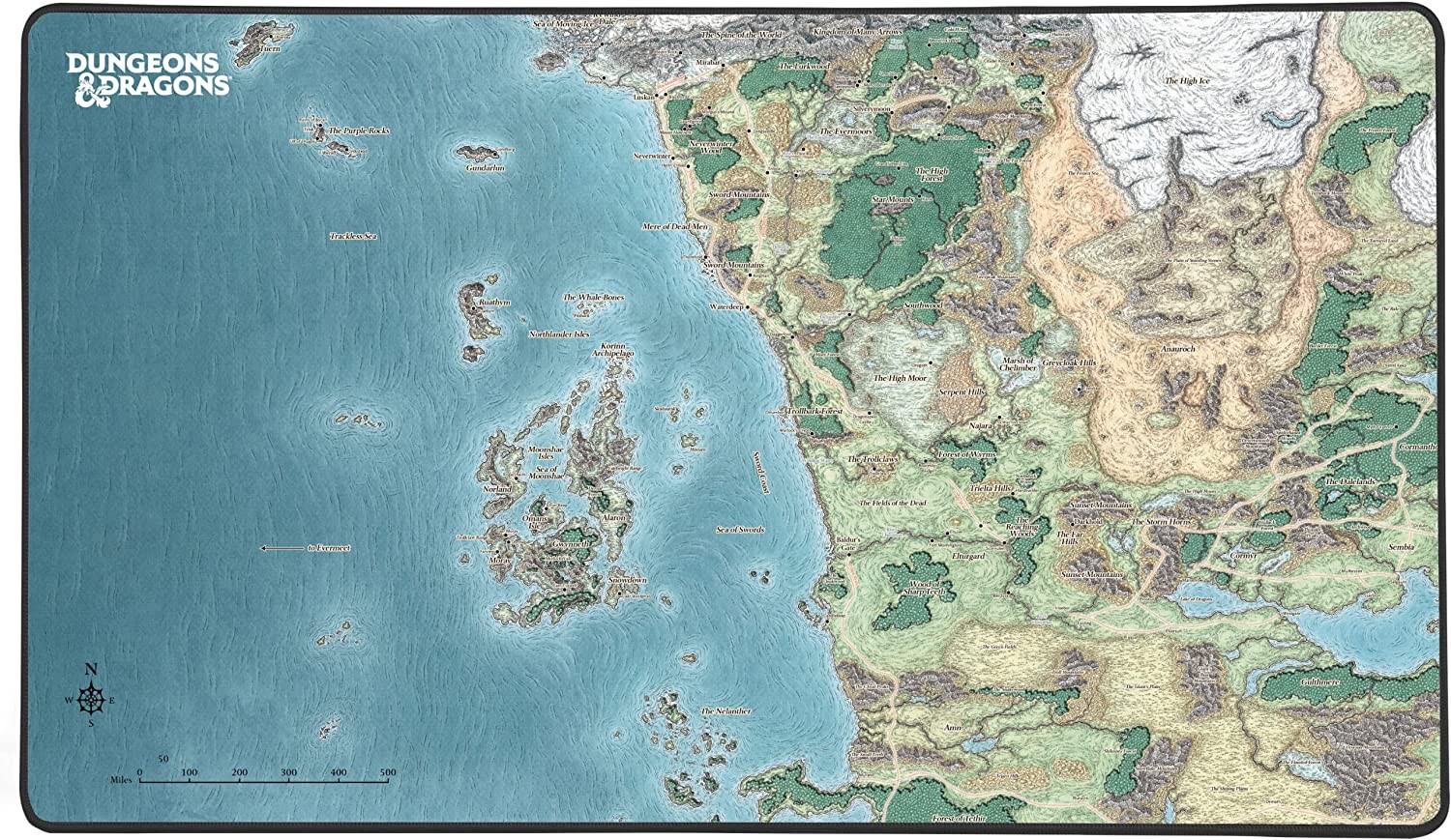 Tapete Rato XXL - Dungeons And Dragons:Faerun Map