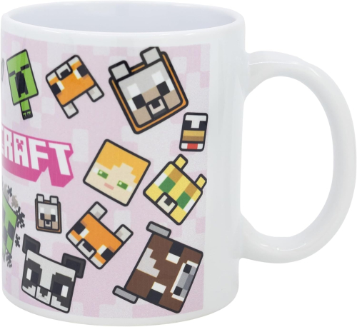 Caneca Cerâmica com Sublimação 325ml - Minecraft Pink