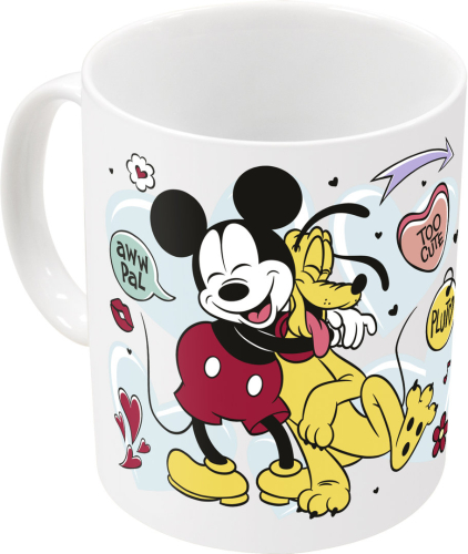 Caneca Cerâmica com Sublimação 325ml - Mickey e Pluto
