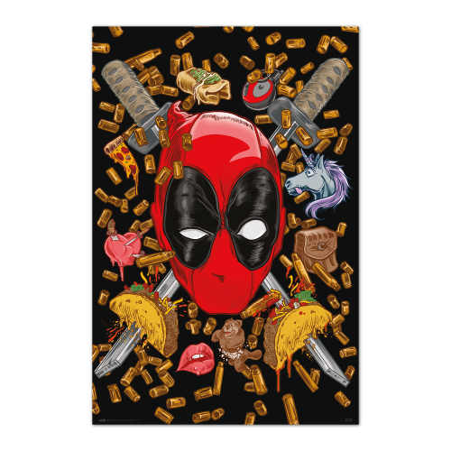 Poster Marvel Deadpool - Bullets And Chimichangas