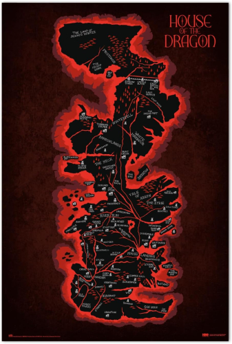 Poster Game of Thrones:House of the Dragon - Westeros Map