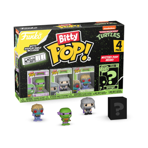 Funko Bitty Pop! Teenage Mutant Ninja Turtles Mini Collectible Toys 4-Pack - Donatello,Shredder,Baxter Stockman &Mystery Chas