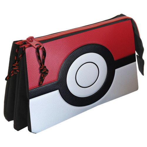 Estojo Porta-Lápis Três Compartimentos - Pokémon Pokeball