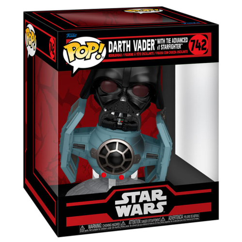 Figura Funko POP! Rides Deluxe:Star Wars - Darth Vader with Tie Advanced Starfighter 742