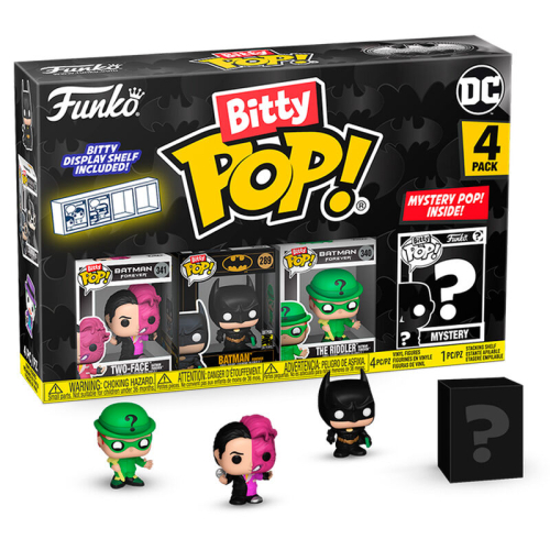 Funko Bitty POP! 4-Pack:DC Comics - Batman 85th Anniversary (Two-Face + Batman + The Riddler + Mistery POP!)