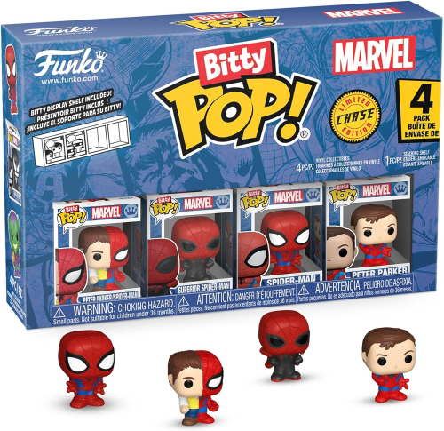 Figura Funko Bitty POP! 4-Pack - Marvel:Peter Parker Spider-Man / Superior Spider-Man / Spider-Man / Peter Parker