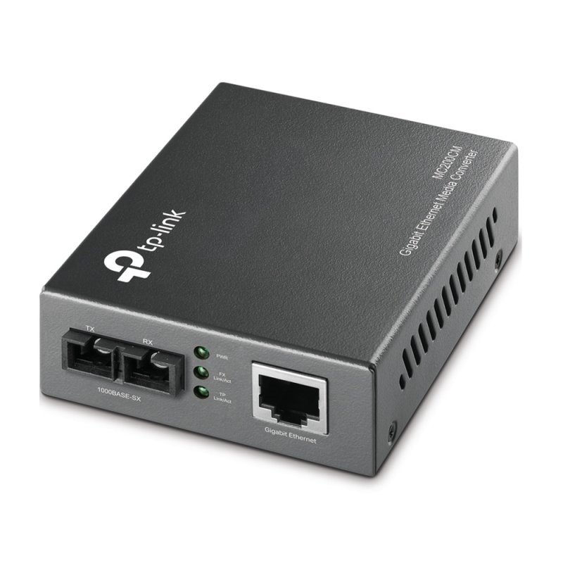 TP-LINK 1000Mbps RJ45 to 1000Mbps multi-mode SC fiber Converter Full-duplexup to 550m switching power adapter chassis mountable