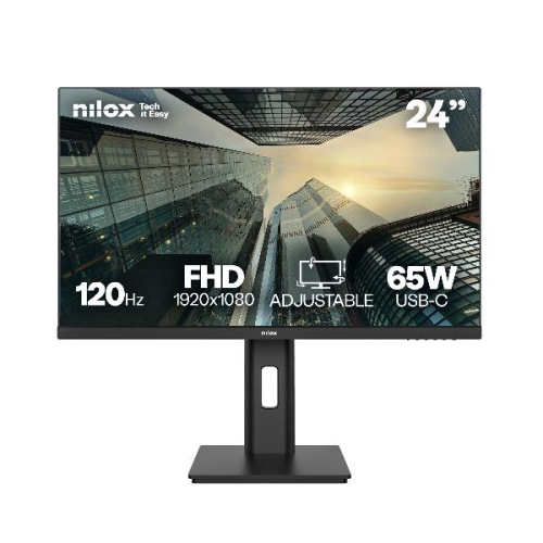 MONITOR 24” NILOX NXM24REG12065 Full HD IPS HDMI y DP 120HZ Multimedia Regulable USB-C 65W