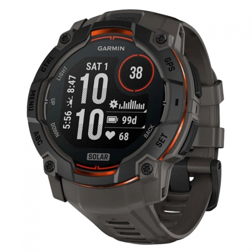 Garmin Instinct 3 50 mm Solar Preto com Pulseira de Silicone Carvão NFC