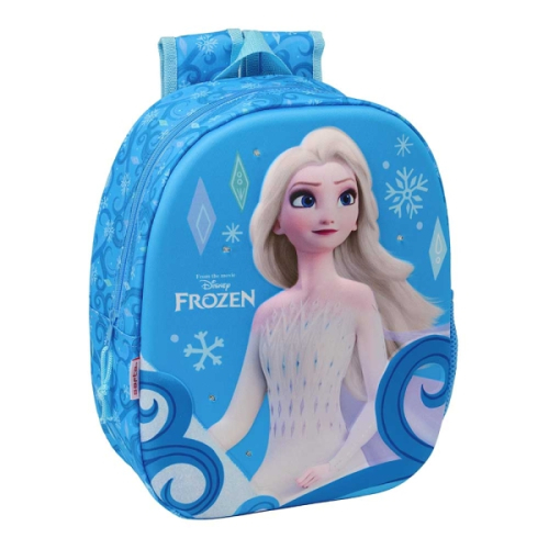Safta Frozem Mochila 3D - Luzes LED - Porta-Garrafas - Ombreiras Acolchoadas - Asa Superior - 8.64L - 270x100x330mm - Azul